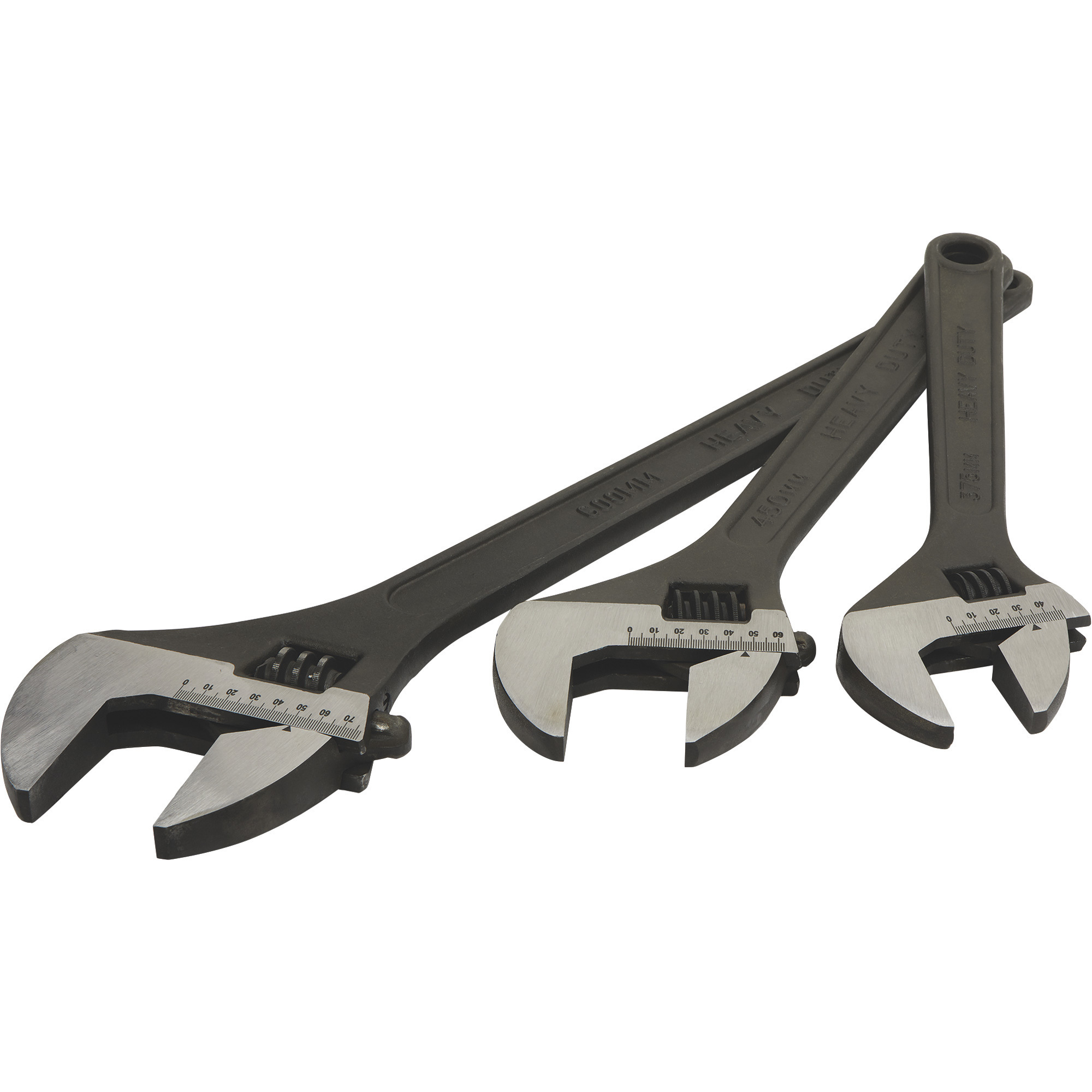 Klutch Jumbo Adjustable Wrench Set, 3-Pc.